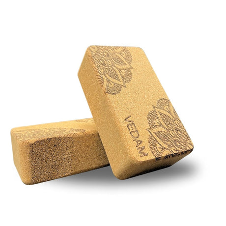 Vedam Mandala Cork Yoga Brick – Set of 2 | Industrial