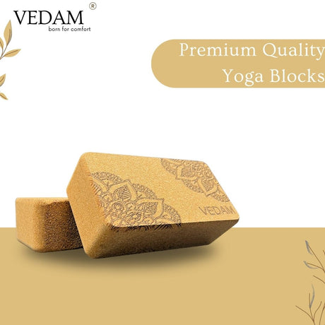 Vedam Mandala Cork Yoga Brick – Set of 2 | Industrial