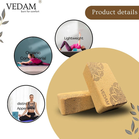 Vedam Mandala Cork Yoga Brick – Set of 2 | Industrial