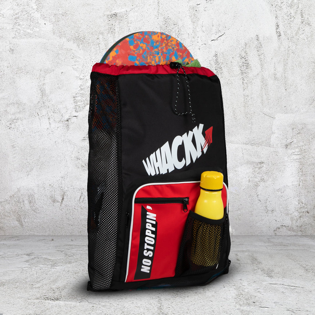 Freestyle Red Black 20L Unisex Swimming Equipment Bag | Water Sports | Wet Dry Compartments Bag | Beach | Drawstring Backpack|Pocket Cap & Goggles Mobile|Lightweight|Water Resistant | Men Women
