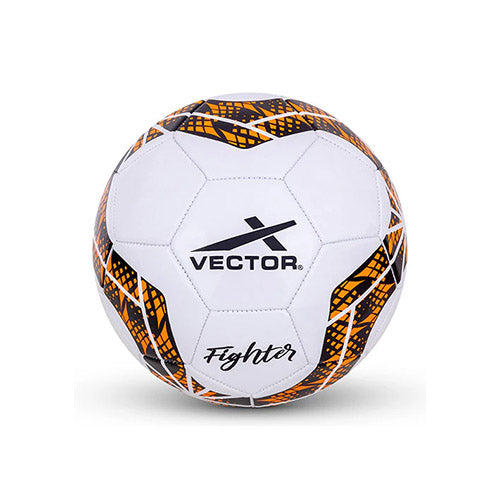 Vector X FIGHTER 32 Panel PVC Machine Stitched Indoor/Outdoor Practice, Training Match Soccer Football + Free Air Needle with Butyl Bladder Ball, Size 5, Suitable for Men, Youth Adults 15+ Years Boys