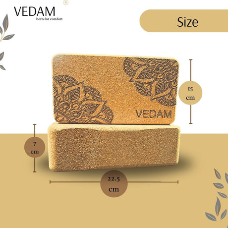 Vedam Mandala Cork Yoga Brick – Set of 2 | Industrial