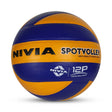 NIVIA SPOTVOLLEY, 12 Panels, Genuine Leather Pasted, Butyl Threadwounded Bladder, As Per VFI Standard , Made for Championships , to Play on All Kind of Indoor & Outdoor Surfaces