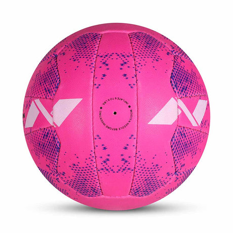 NIVIA NET BALL BLUE, Match Ball, 18 Panels, Durable Rubber Cover Hand-Stitched with Smooth Surface Matt, Latex Bladder, Match Ball Standard, Made for Tournaments , to Play on All Kind of Indoor & Outdoor Surfaces