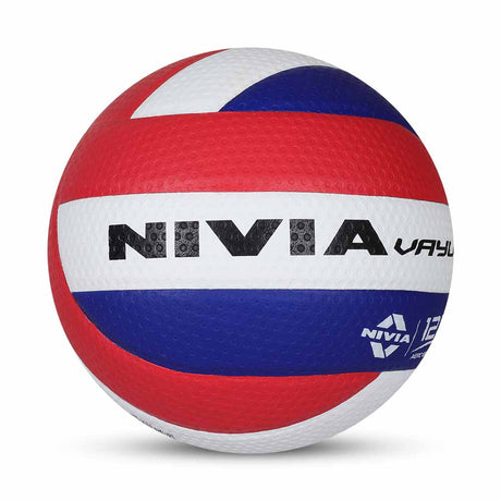 NIVIA VAYU, 12 Panels, Microfiber PU Pasted with Grainy & Dimpled Texture, Butyl Threadwounded Bladder, As Per FIVB Standard, Made for Pro-Leagues / Internationals Matches, to Play on Indoor Surfaces