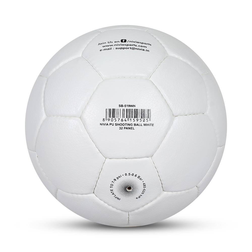 NIVIA SHOOTING BALL, Match Ball, 32 Panels, Durable & Soft PU Leather Cover Hand-Stitched with Smooth Surface Matt, Latex Bladder, Match Ball Standard, Made for Tournaments , to Play on All Kind of Indoor & Outdoor Surfaces