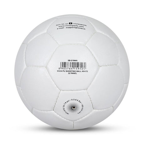 NIVIA SHOOTING BALL, Match Ball, 32 Panels, Durable & Soft PU Leather Cover Hand-Stitched with Smooth Surface Matt, Latex Bladder, Match Ball Standard, Made for Tournaments , to Play on All Kind of Indoor & Outdoor Surfaces