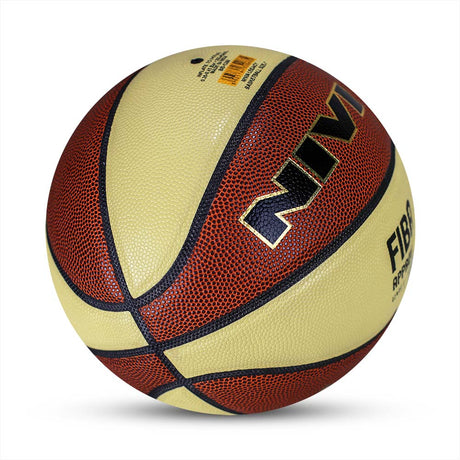 NIVIA LEGACY , Match Ball, 8 Panels, PU Leather Cover Laminated  with Pebbled Texture , Butyl ThreadwoundedBladder, FIBA Level 1 , Made for Pro-Leagues , to Play on Indoor Surfaces
