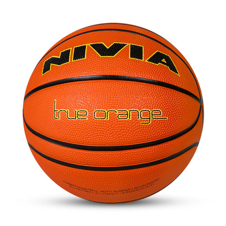 NIVIA TRUE ORANGE, Training Ball, 14 Panels, Durable Rubber Cover Molded with Pebbled Texture , Butyl ThreadwoundedBladder, Training Ball Standard, Made for Training Sessions , to Play on All Indoor & Outdoor Surfaces