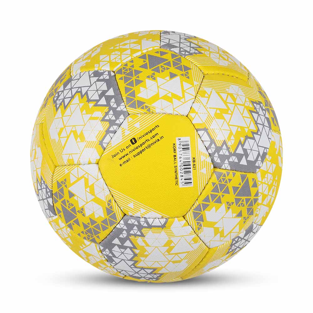 NIVIA KORF BALL, Match Ball, 32 Panels, Durable Rubber Cover Hand-Stitched with Smooth Surface Matt, Latex Bladder, Match Ball Standard, Made for Tournaments , to Play on All Kind of Indoor & Outdoor Surfaces