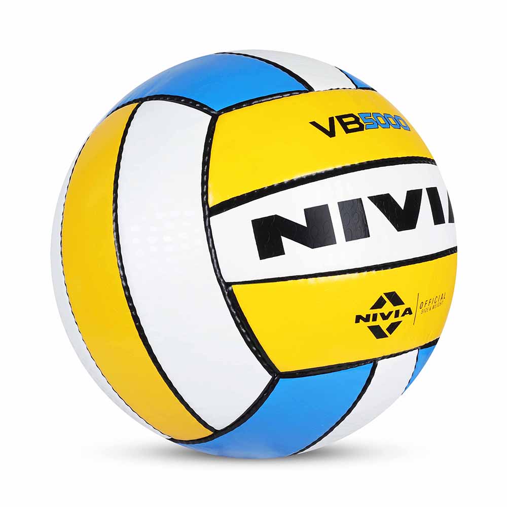 Nivia VB-5000 Volleyball,32 pannel, PU Stitched, Indoor - All Surface, Outdoor-Soft & Dry Surface, Training Ball (Multicolor) Size - 4