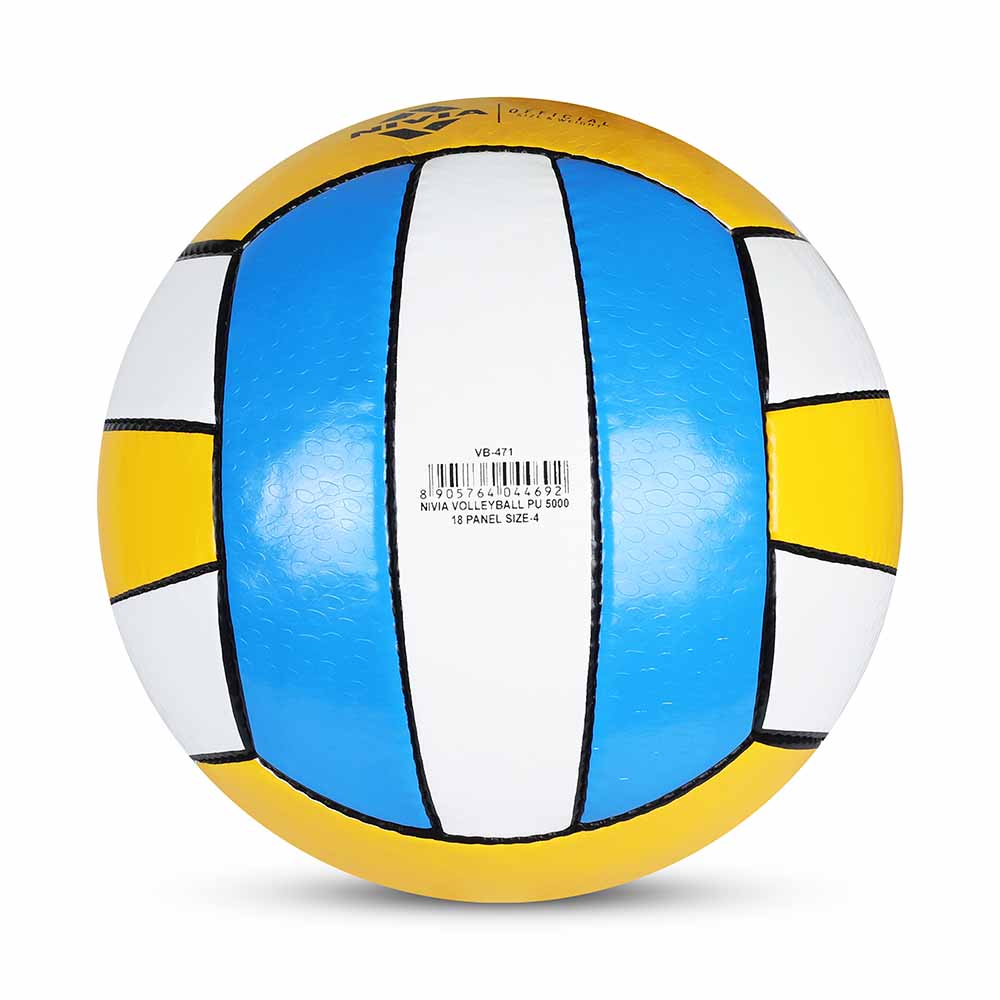 Nivia VB-5000 Volleyball,32 pannel, PU Stitched, Indoor - All Surface, Outdoor-Soft & Dry Surface, Training Ball (Multicolor) Size - 4