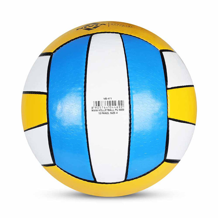 Nivia VB-5000 Volleyball,32 pannel, PU Stitched, Indoor - All Surface, Outdoor-Soft & Dry Surface, Training Ball (Multicolor) Size - 4