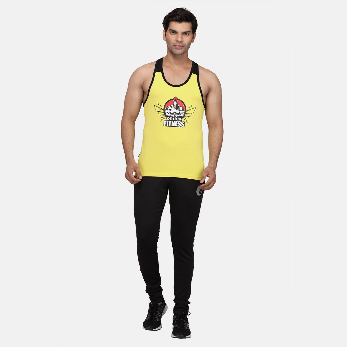 Men's Gym Stringer Yellow Black