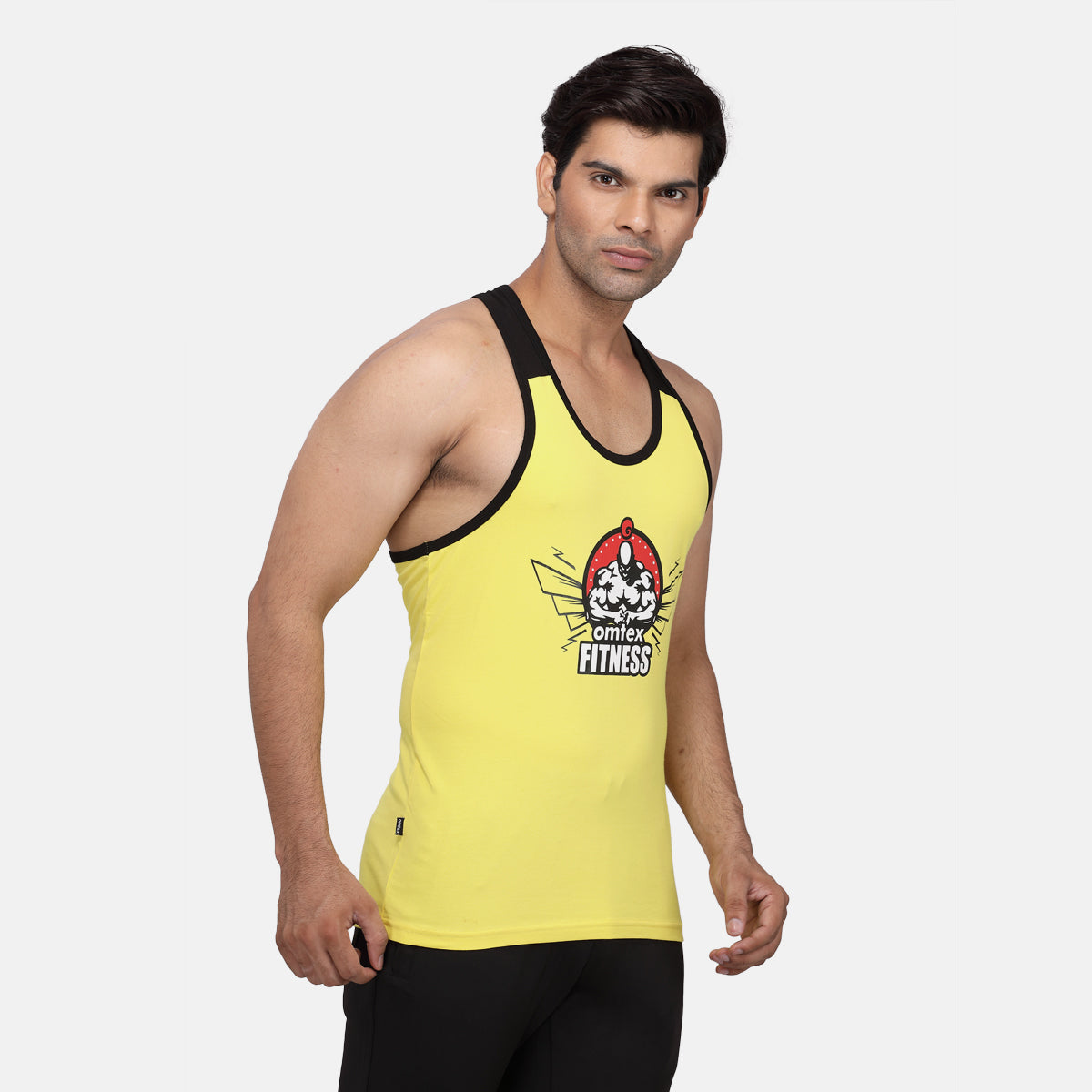 Men's Gym Stringer Yellow Black