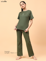 Active Flare Pants (Olive green)