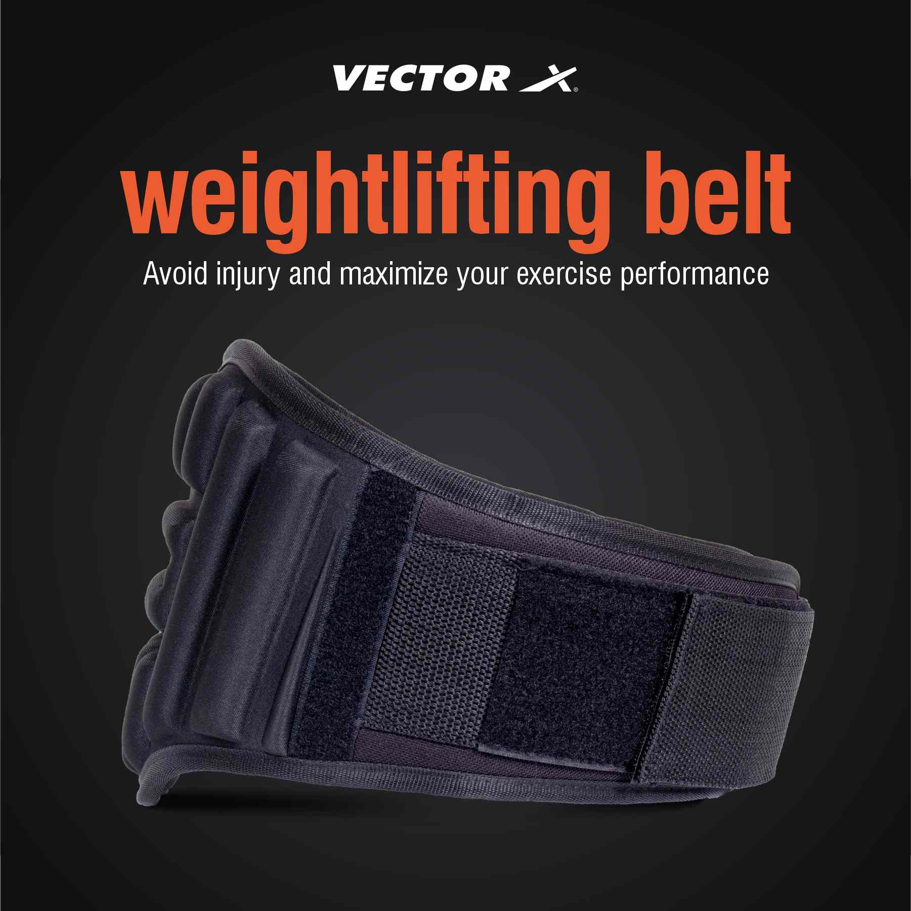 Vector X GB 100 Weightlifting Belt For Men and Women Workout Back Support for Lifting, Fitness, Cross Training and Workout Back Support for Powerlifitng, Squats