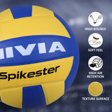 NIVIA SPIKESTER, 18 Panels, PU (Polyurethane) Pasted with Dotted Surface Matt, Butyl Threadwounded Bladder, Training Ball Standard, Made for Training Sessions , to Play on All Kind of Indoor & Outdoor Surfaces
