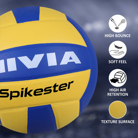 NIVIA SPIKESTER, 18 Panels, PU (Polyurethane) Pasted with Dotted Surface Matt, Butyl Threadwounded Bladder, Training Ball Standard, Made for Training Sessions , to Play on All Kind of Indoor & Outdoor Surfaces