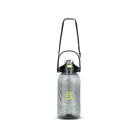 Vector X Quench Gallon 2200 ml Plastic Water Bottle with Time Marker + Carry Handle Reusable Gym Sports Outdoor Large 2.2 LTR Water Jug BPA-Free, Unbreakable, Freezer Safe