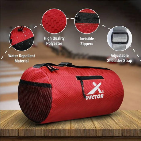 Vector X All in One Multipurpose Gym Bag Kit-Attacker 17 L Gym Sports Duffel Bag + Wrist Strap for Gym & Fitness Wrist Support + Nitro 700 ml Protein Shaker Bottle for Men & Women
