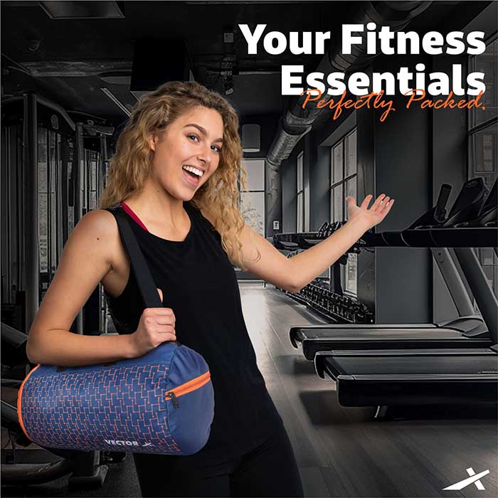 Vector X Vibe 26 LTR Duffle Gym Bag for Men & Women |Adjustable Shoulder Bag |Water Resistant |Sports & Travel Bag with Shoe Compartment & Side Pocket