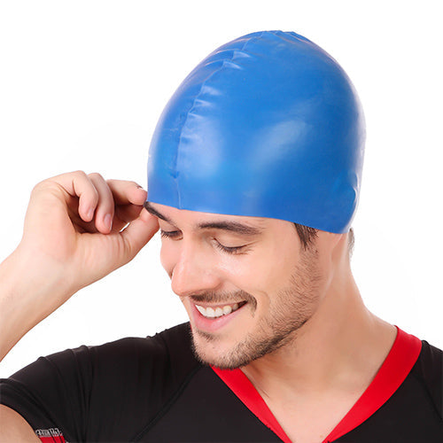 Viva Swimming Silicone Swimming Cap Unisex Soft Waterproof Swimming Pool Head Cap Water Sports Long Hair for Children Kids Boys Girls of All Age (Universal Size, Multicolour)