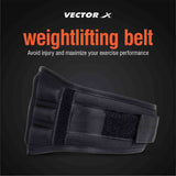 Vector X GB-50 Multi Purpose Weight Lifting Belt for Back Support Comfortable & Durable for Powerlifting, Weightlifting, Gym, Workout - Synthetic Leather for Men and Women