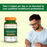 Safed Musli Capsules  Ayurvedic Vitality & Energy Supplement | 60 Veg Tablets