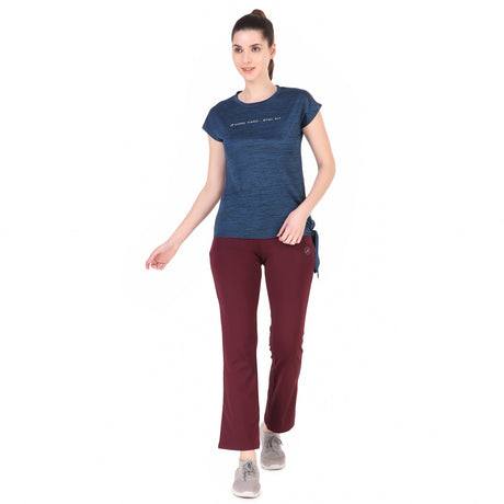 Mega Sleeve Side Knot Tshirt For Women (Deep Blue)