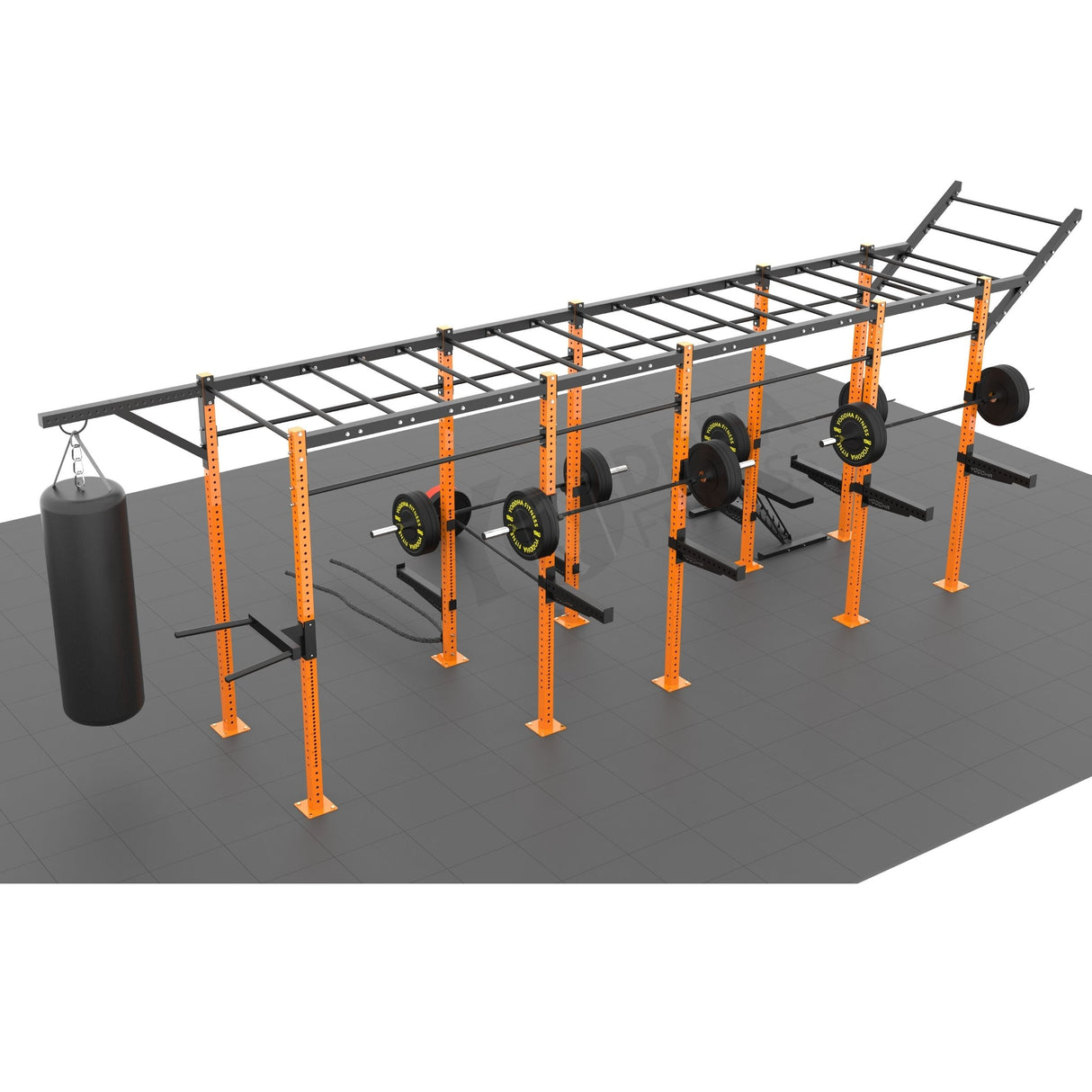 Freestanding CrossFit Rig - 20 Ft with Monkey Bar