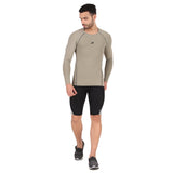 Nylon Compression Tshirt Full Sleeve Tights For Men (Pista)