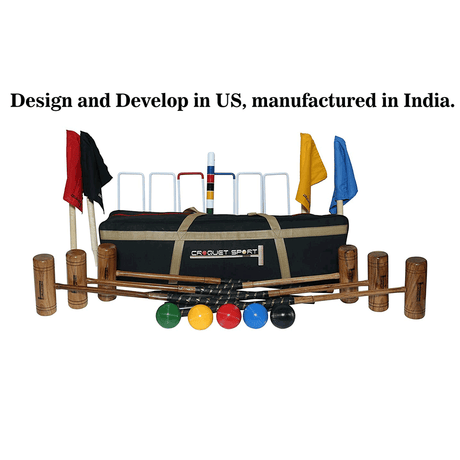 Synco Croquet Sport Diamond Croquet Set 6 Player,Professional Set with Croquet Balls and acessories (38 INCH) for Adult, Perfect for Lawn, Backyard, Parks and Gardens for Fun and Professional Games.