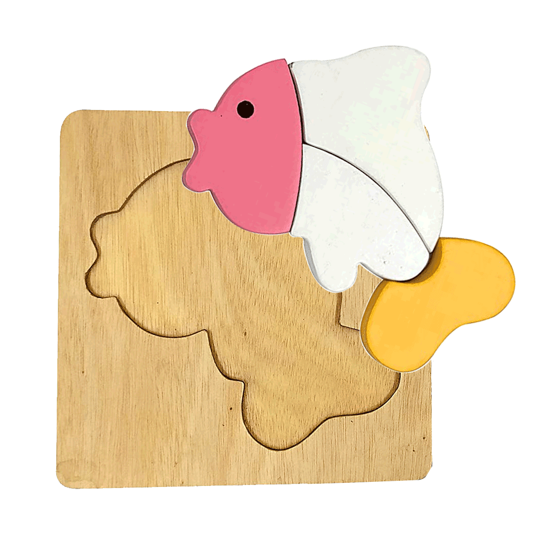 Synco Wooden Fish Puzzle Toy Game (Pack of 2)