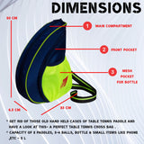 Twirl 5L Navy Blue Green| Unisex Table Tennis Equipment Bag | Tennis Case | Racket Case | TT Bag Cover |Ping Pong Paddle Case|Case Bag Double-Sided |Professional |Bat Protector Pouch |Travel
