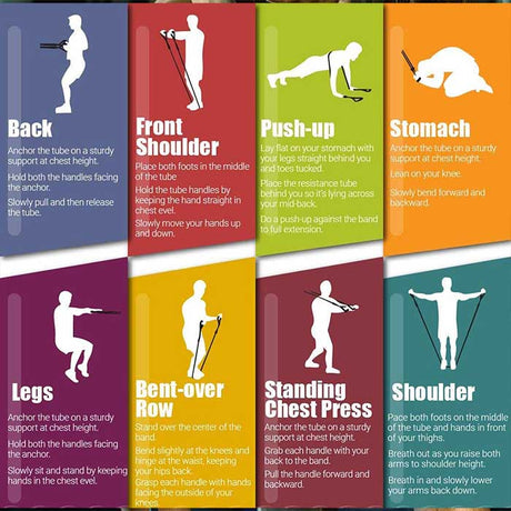 Vector X JF-1100 Resistance Tube with Foam Handles, Door Anchor for Exercise & Stretching, Suitable in Home & Gym Workout for Men & Women