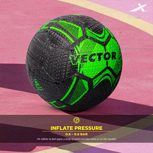 Vector X Street Soccer Rubber Moulded Indoor/Outdoor Water-Resistant Football + Pump with Butyl Bladder, Size 5, Suitable for Match and Training for Adults 15+ Years