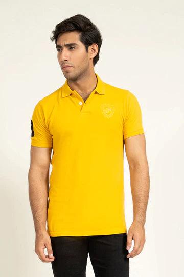 Mustard Embroidered Polo - KIBI SPORTS