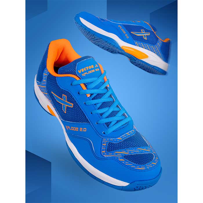 Vector X Xplode 2.0 Tennis/Badminton Court Shoe, Elegent Design, Synthetic + Breathable Mesh Upper With TPU Fusing|Rubber Outsole| Slip Resistance, Lightweight, EVA Insocks for Comfort