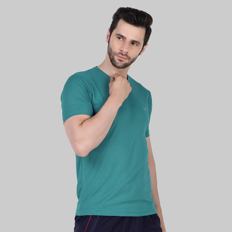 Vector X OMT-168 Mens Wear Polyester Solid Round Neck Half Sleeves T-shirt For Court Games, Cricket, Golf, Running, Training, Athletic Sports Moisture Wicking Tshirt