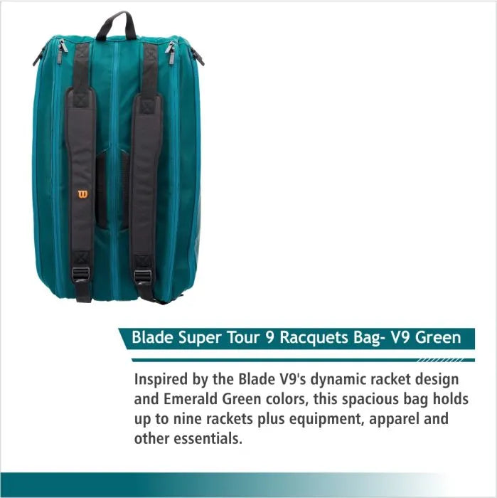 Wilson Blade Super Tour 9 Racquets Bag- V9 Green | KIBI SPORTS