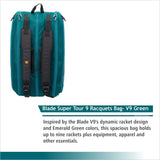 Wilson Blade Super Tour 9 Racquets Bag- V9 Green | KIBI SPORTS