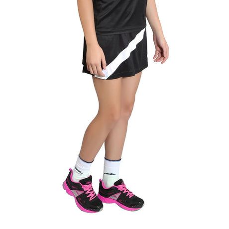 STAG GLOBAL  Gel Women's Sports Skirt   Black & White | Lightweight | Stretchable Athletic Skirt for Training & Matches
