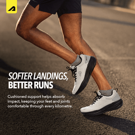 PaceX Men's Shoes- Off White Black | Boldfit