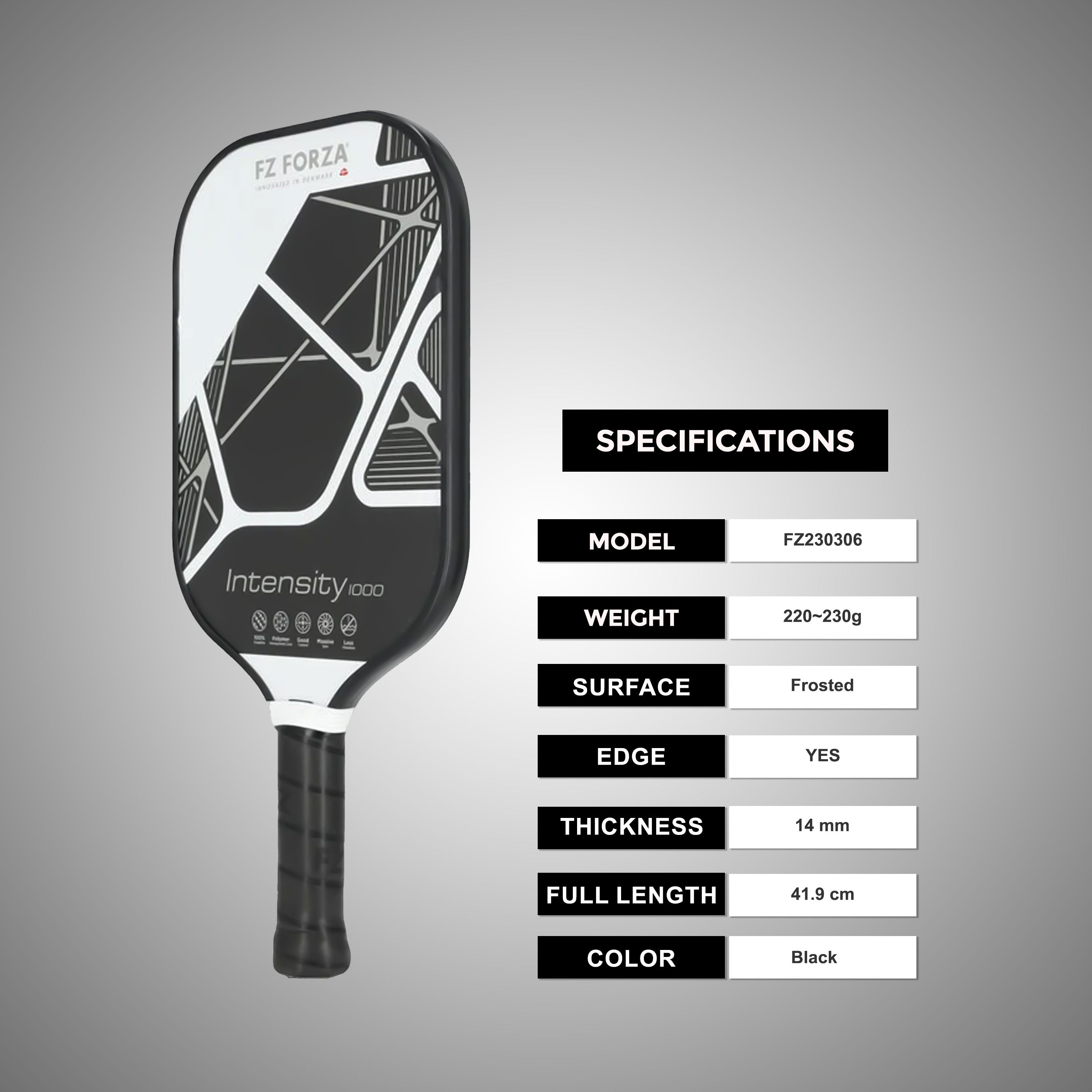 FZ230306 Intensity 1000 Pickleball Paddle - Black
