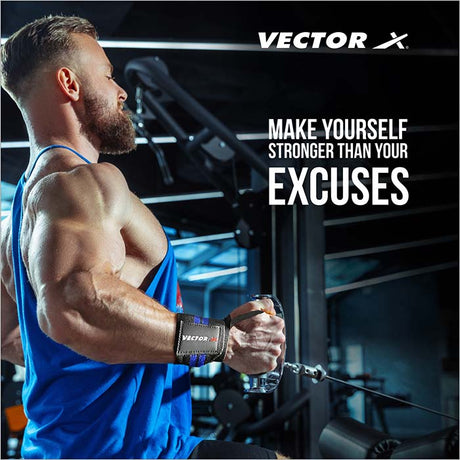Vector X WW-10 Wrist Supporter for Gym Wrist Band for Men Gym & Women with Thumb Loop Straps -Men Hand Grip & Wrist Support Sports Straps for Gym, Weightlifting
