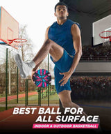 Vector X Slamfire 8 Panel Rubber Moulded Basketball|Size 7 Match Ball|Suitable for Practice Games & Training|Indoor Outdoor|Ideal for Kids, Youth & Adults|Suitable for All Surfaces (Black)