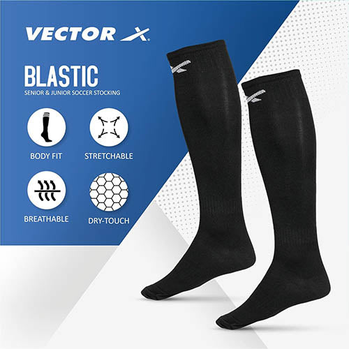 Vector X Mens Nitro-X Synthetic Leather Upper|TPU Sole Football Soccer Shoes/Studs with Socks & Shinguard Combo Walking|Lace-Up|Comfortable Sports Footwear Shoe for Adult, Men Boys