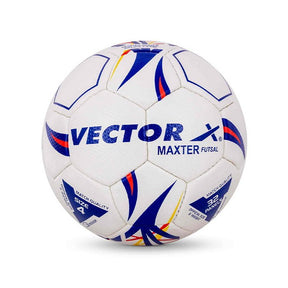 Vector X 32 Panel Maxter PU Hand Stitched Indoor/Outdoor Futsal Football with Low Bounce Bladder,Size 4, Suitable for Match and Training for Adut and Kids 10-14 Years