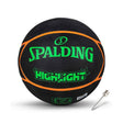 Spalding 8 Panel Highlight Rubber Moulded Indoor/Outdoor Basketball with Butyl Bladder, Suitable for Practice/Match/Training + Free Air Needle